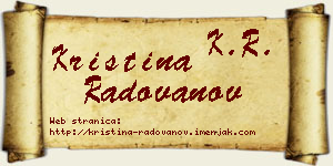 Kristina Radovanov vizit kartica